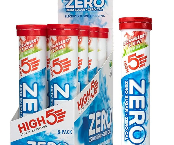 HIGH5 ZERO Electrolyte Tablet - Hydration Tablets Enhanced with Vitamin C - 0 Calories & Sugar Free - Boost Hydration, Performance & Wellness - Strawberry & Kiwi, 160 Tablets (20x, Pack of 8)
