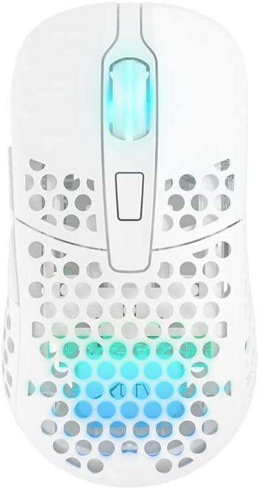 Xtrfy M42 - Wireless Gaming Mouse - Superlight and Optimised for E-Sports - with 2.4 GHz Radio and RGB Lighting - Adjustable Modular Housing with 2 Sizes included - Rechargeable, White