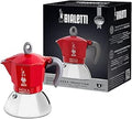 Bialetti New Moka Induction Induction Coffee Maker, 2 Cups, 100 milliliters, Aluminium, Red [Energy Class A+]