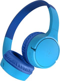 Belkin SoundForm Mini Kids Wireless Headphones with Built-In Microphone, 30H of Playback Time, & Fun Stickers - Over-Ear Headsets for Online Learning, School, Travel, iPhone, iPad, Galaxy - Blue